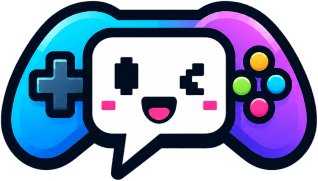 The PromptPlay mark: a game controller with a winking chat bubble